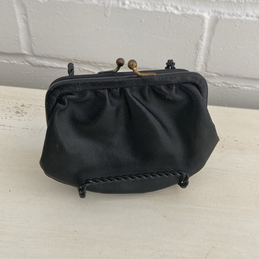 classic vintage petite small little black change purse